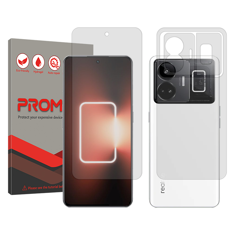 محافظ صفحه نمایش شفاف پرومیت مدل Resistant مناسب برای گوشی موبایل ریلمی GT3 به همراه محافظ پشت گوشی محافظ صفحه نمایش شفاف پرومیت مدل Resistant مناسب برای گوشی موبایل ریلمی GT3 به همراه محافظ پشت گوشی