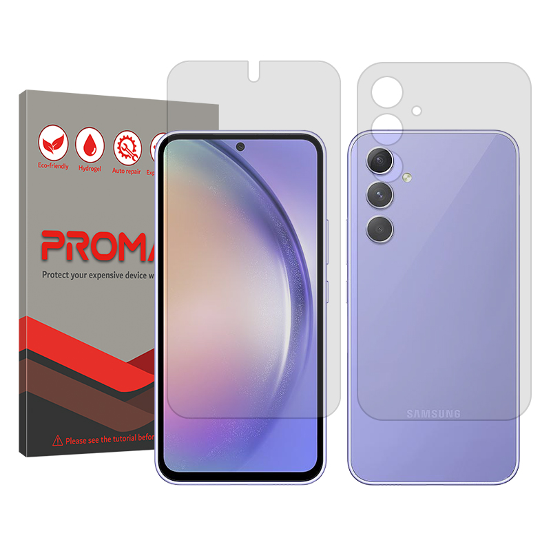 محافظ صفحه نمایش شفاف پرومیت مدل Resistant مناسب برای گوشی موبایل سامسونگ Galaxy A54 به همراه محافظ پشت گوشی محافظ صفحه نمایش شفاف پرومیت مدل Resistant مناسب برای گوشی موبایل سامسونگ Galaxy A54 به همراه محافظ پشت گوشی