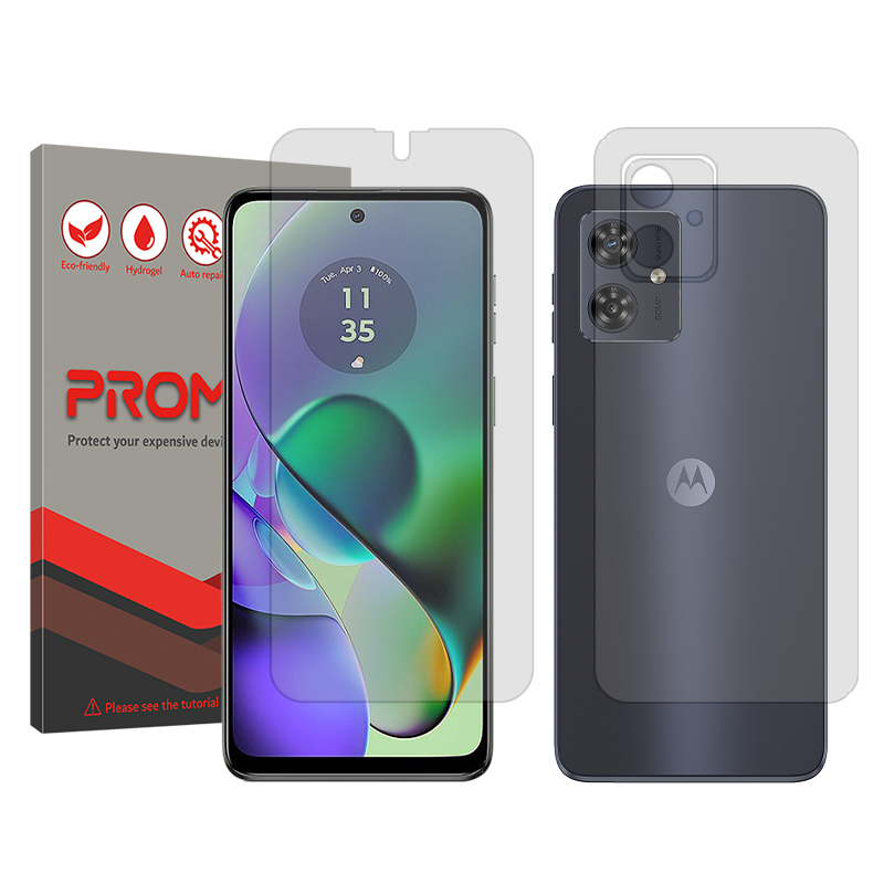 محافظ صفحه نمایش شفاف پرومیت مدل Resistant مناسب برای گوشی موبایل موتورولا Moto G54 به همراه محافظ پشت گوشی محافظ صفحه نمایش شفاف پرومیت مدل Resistant مناسب برای گوشی موبایل موتورولا Moto G54 به همراه محافظ پشت گوشی