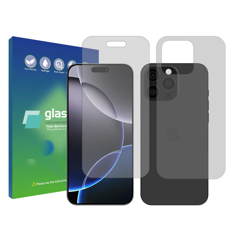 محافظ صفحه نمایش شفاف گلس پرو مدل Resistant مناسب برای گوشی موبایل اپل iPhone 16 Pro Max به همراه محافظ پشت گوشی  محافظ صفحه نمایش شفاف گلس پرو مدل Resistant مناسب برای گوشی موبایل اپل iPhone 16 Pro Max به همراه محافظ پشت گوشی