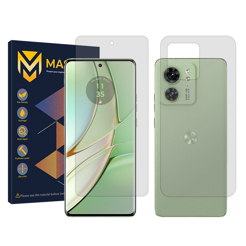 محافظ صفحه نمایش شفاف مستر مدل Resistant مناسب برای گوشی موبایل موتورولا Edge 40 به همراه محافظ پشت گوشی محافظ صفحه نمایش شفاف مستر مدل Resistant مناسب برای گوشی موبایل موتورولا Edge 40 به همراه محافظ پشت گوشی