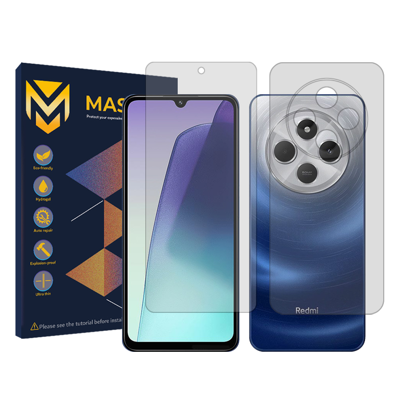 محافظ صفحه نمایش شفاف مستر مدل Resistant مناسب برای گوشی موبایل شیائومی Redmi 14C به همراه محافظ پشت گوشی  محافظ صفحه نمایش شفاف مستر مدل Resistant مناسب برای گوشی موبایل شیائومی Redmi 14C به همراه محافظ پشت گوشی