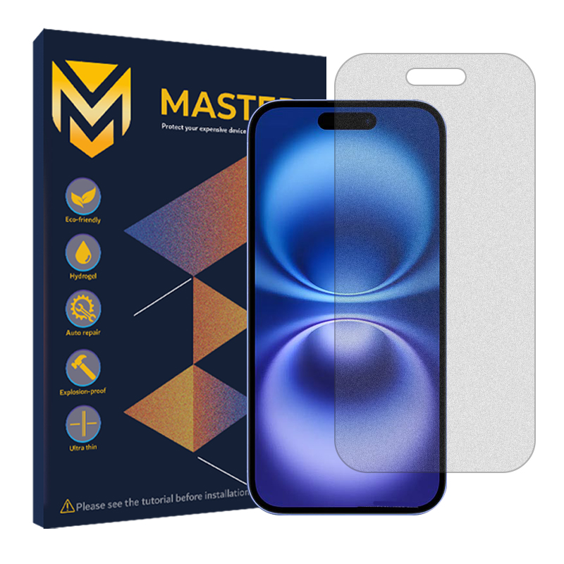 محافظ صفحه نمایش مات مستر مدل Resistant مناسب برای گوشی موبایل اپل iPhone 16 محافظ صفحه نمایش مات مستر مدل Resistant مناسب برای گوشی موبایل اپل iPhone 16