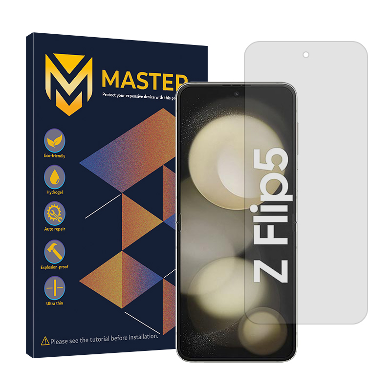محافظ صفحه نمایش شفاف مستر مدل Resistant مناسب برای گوشی موبایل سامسونگ Galaxy Z Flip5 محافظ صفحه نمایش شفاف مستر مدل Resistant مناسب برای گوشی موبایل سامسونگ Galaxy Z Flip5