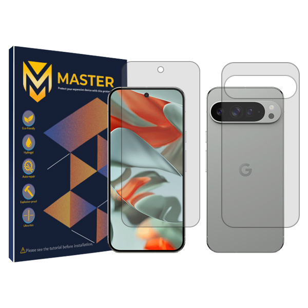 محافظ صفحه نمایش شفاف مستر مدل Resistant مناسب برای گوشی موبایل گوگل Pixel 9 Pro XL به همراه محافظ پشت گوشی محافظ صفحه نمایش شفاف مستر مدل Resistant مناسب برای گوشی موبایل گوگل Pixel 9 Pro XL به همراه محافظ پشت گوشی