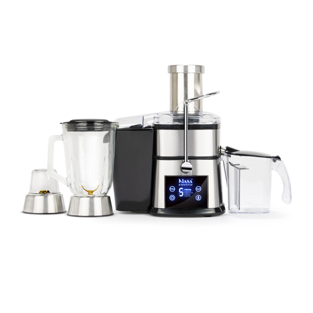 آبمیوه گیری سه کاره ناسا الکتریک مدل NS-946-مشکی نقرهای آبمیوه گیری سه کاره ناسا الکتریک مدل NS-946-مشکی نقرهای