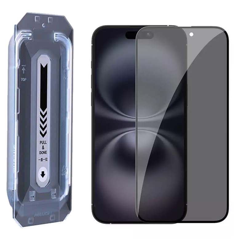 محافظ صفحه نمایش حریم شخصی نیلکین مدل Guardian Privacy مناسب برای گوشی موبایل اپل iPhone 16/15  به همراه کیت نصب محافظ صفحه نمایش حریم شخصی نیلکین مدل Guardian Privacy مناسب برای گوشی موبایل اپل iPhone 16/15  به همراه کیت نصب