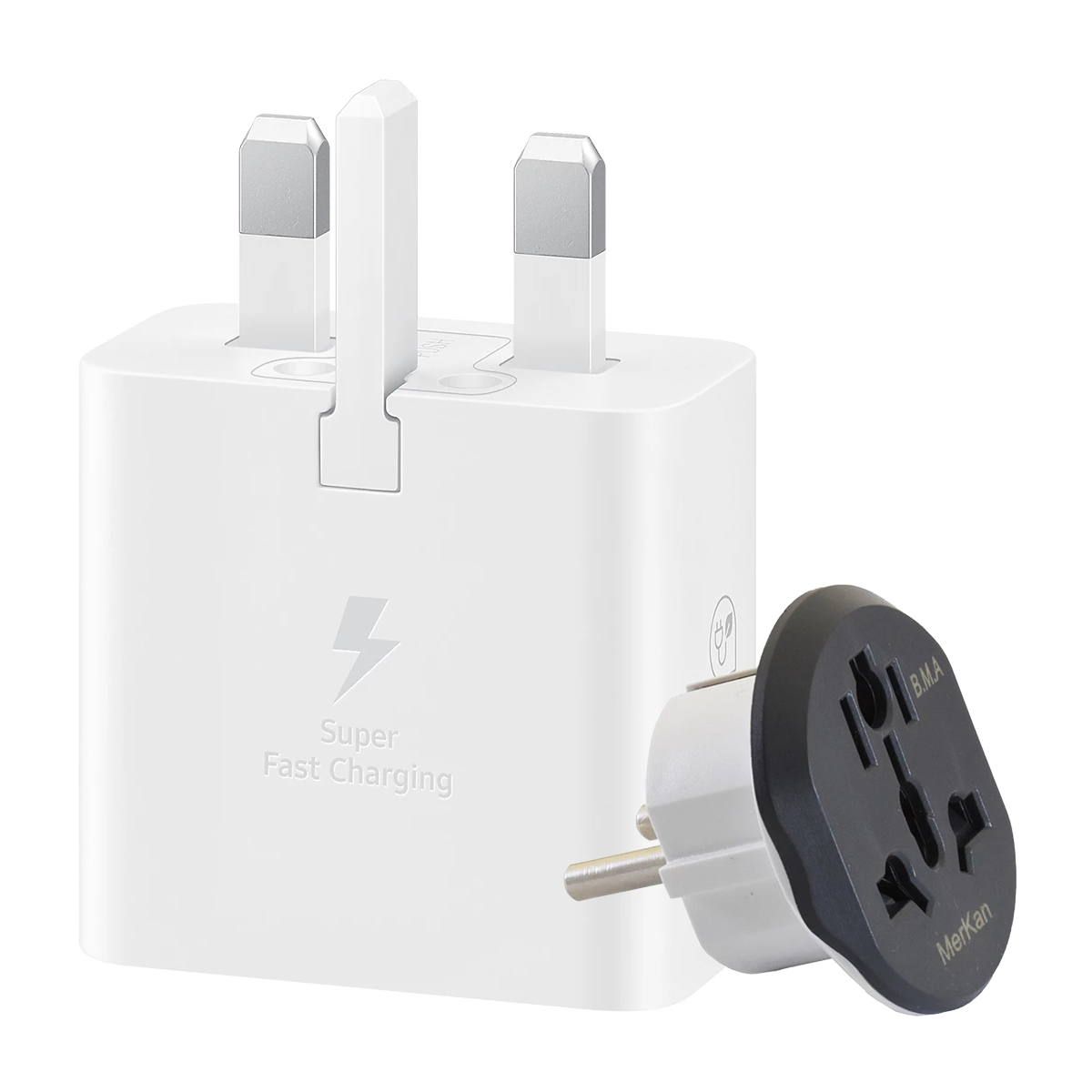 شارژر دیواری سامسونگ 25 وات مدل EP-T2510NBEGAE به همراه تبدیل 3 به 2 مرکان شارژر دیواری سامسونگ 25 وات مدل EP-T2510NBEGAE به همراه تبدیل 3 به 2 مرکان