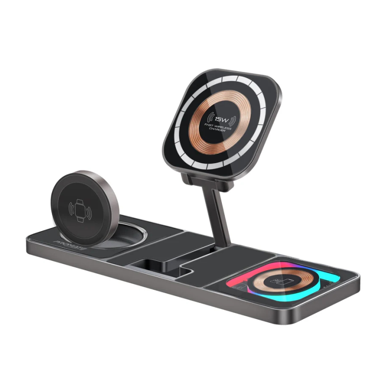 شارژر بی سیم پرومیت مدل AURASLATE-TRIO شارژر بی سیم پرومیت مدل AURASLATE-TRIO