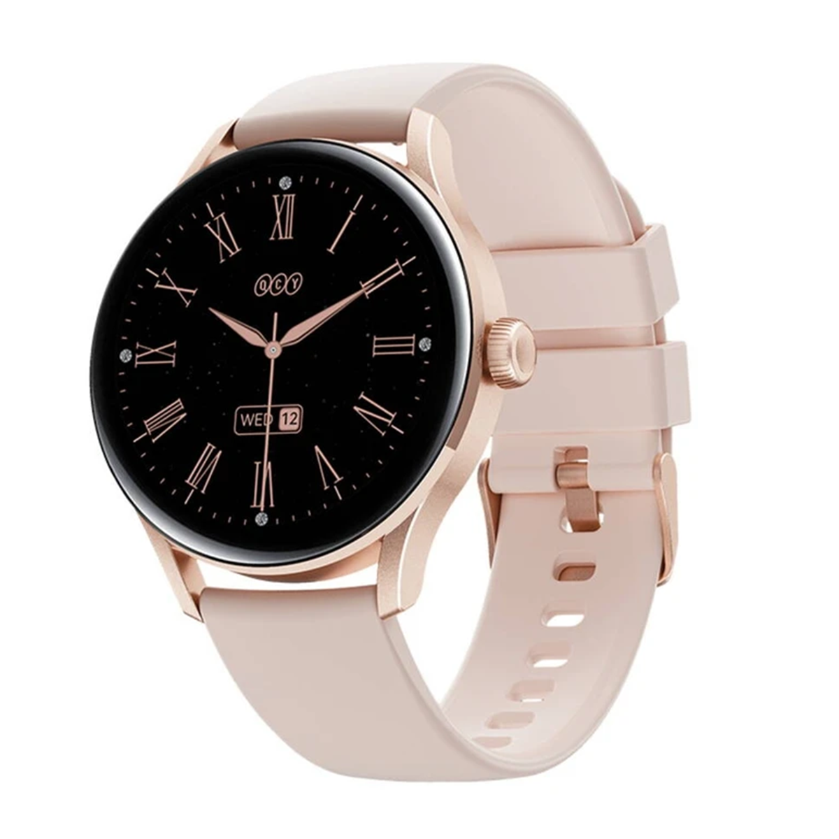 ساعت هوشمند کیو سی وای مدل Watch Elite-بدنه رزگلد بند صورتی ساعت هوشمند کیو سی وای مدل Watch Elite-بدنه رزگلد بند صورتی