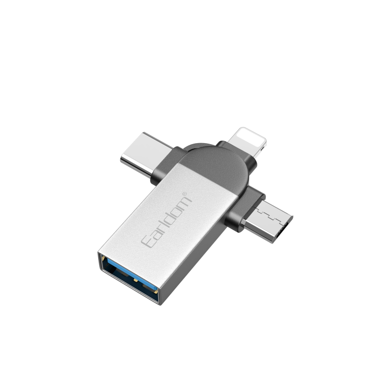 مبدل USB OTG به microUSB / لایتنینگ / USB-C ارلدام مدل ET-OT93 مبدل USB OTG به microUSB / لایتنینگ / USB-C ارلدام مدل ET-OT93