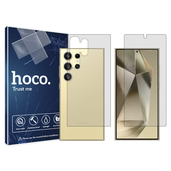 محافظ صفحه نمایش شفاف هوکو مدل HyGEL مناسب برای گوشی موبایل سامسونگ  Galaxy S 24 Ultra  به همراه محافظ پشت گوشی محافظ صفحه نمایش شفاف هوکو مدل HyGEL مناسب برای گوشی موبایل سامسونگ  Galaxy S 24 Ultra  به همراه محافظ پشت گوشی