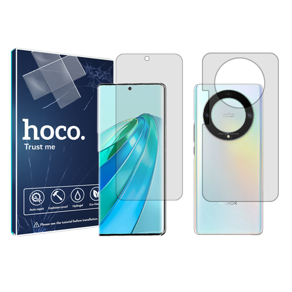 محافظ صفحه نمایش شفاف هوکو مدل HyGEL مناسب برای گوشی موبایل آنر X9a به همراه محافظ پشت گوشی
