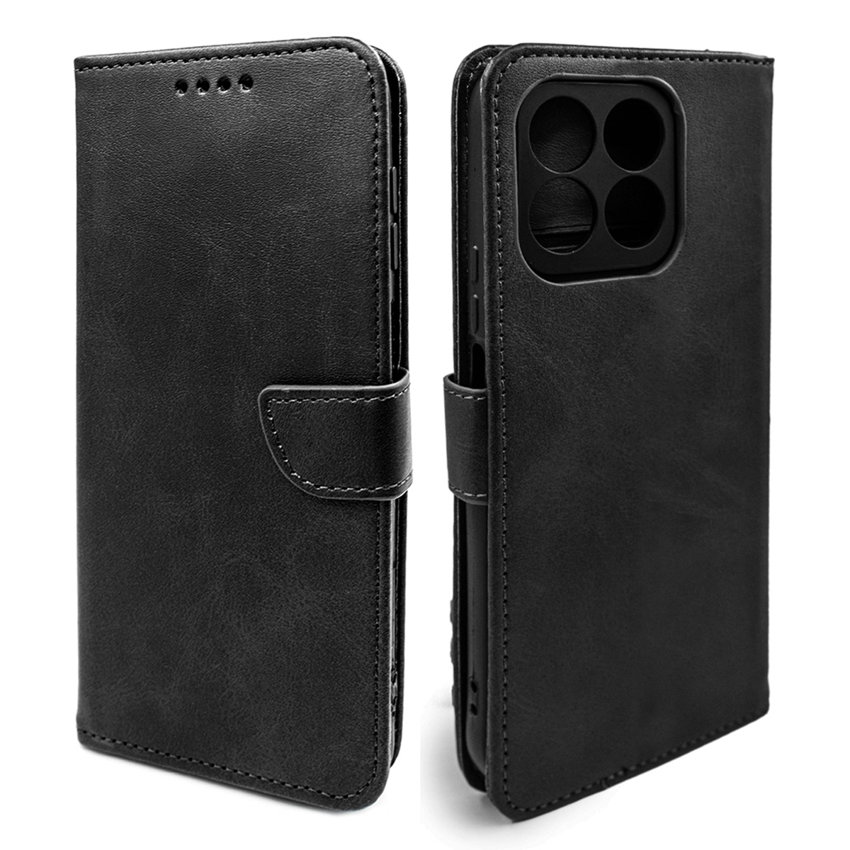 کیف کلاسوری گوشی آنر X5b plus مدل مگنتی جاکارتی محافظ لنزدار-مشکی