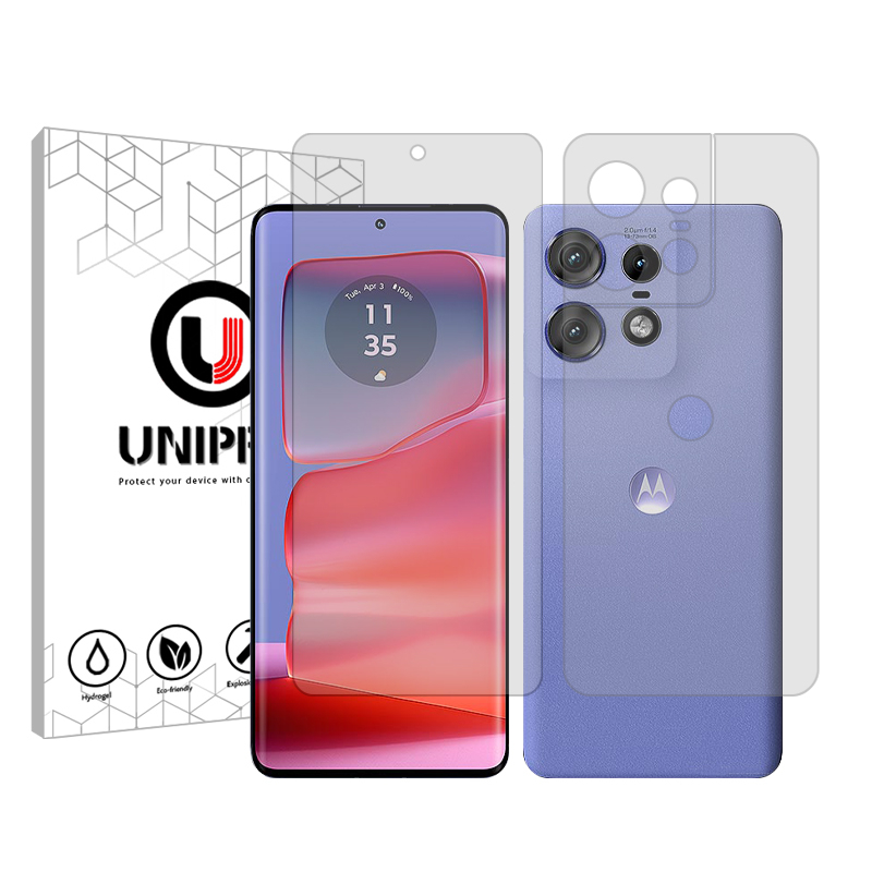 محافظ صفحه نمایش شفاف یونی پرو مدل Explosion Proof مناسب برای گوشی موبایل موتورولا Edge 50 Pro به همراه محافظ پشت گوشی محافظ صفحه نمایش شفاف یونی پرو مدل Explosion Proof مناسب برای گوشی موبایل موتورولا Edge 50 Pro به همراه محافظ پشت گوشی