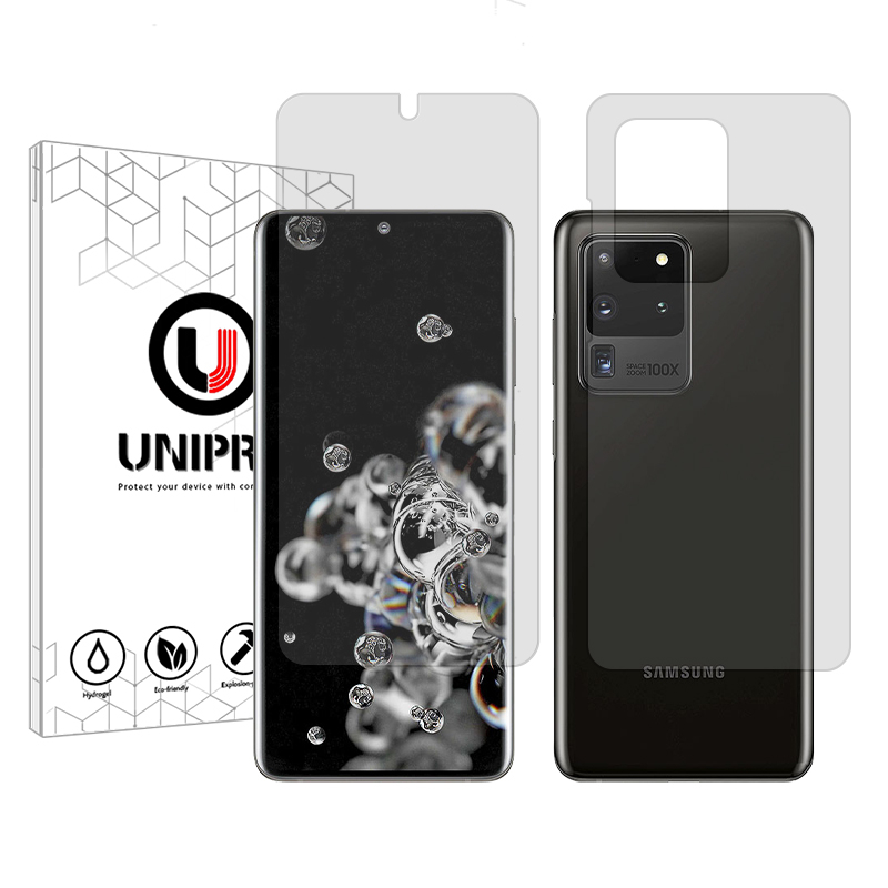 محافظ صفحه نمایش شفاف یونی پرو مدل Explosion Proof مناسب برای گوشی موبایل سامسونگ Galaxy S20 Ultra به همراه محافظ پشت گوشی محافظ صفحه نمایش شفاف یونی پرو مدل Explosion Proof مناسب برای گوشی موبایل سامسونگ Galaxy S20 Ultra به همراه محافظ پشت گوشی