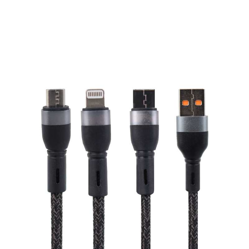 کابل تبدیل USB به لایتنینگ / USB-C / micro USB مدل SY8 طول 1.2 متر کابل تبدیل USB به لایتنینگ / USB-C / micro USB مدل SY8 طول 1.2 متر