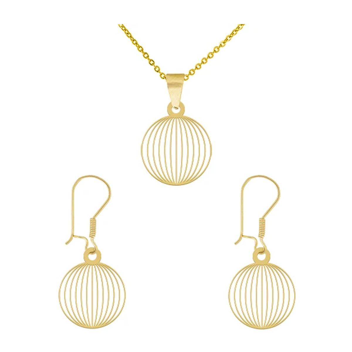 نیم ست طلای 18 عیار زنانه شریف زاده مدل قفس-3.42 نیم ست طلای 18 عیار زنانه شریف زاده مدل قفس-3.42