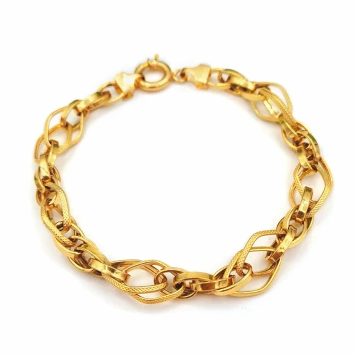 دستبند طلا زنانه طرح زنجیری لوزی شریف زاده-6.05 دستبند طلا زنانه طرح زنجیری لوزی شریف زاده-6.05