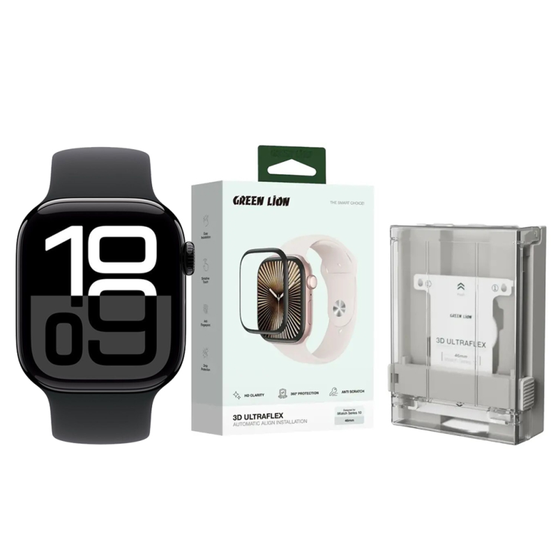 محافظ صفحه نمایش گرین لاین مدل 3D UltraFlex مناسب برای اپل واچ سری 10 سایز 42 میلی متری  محافظ صفحه نمایش گرین لاین مدل 3D UltraFlex مناسب برای اپل واچ سری 10 سایز 42 میلی متری