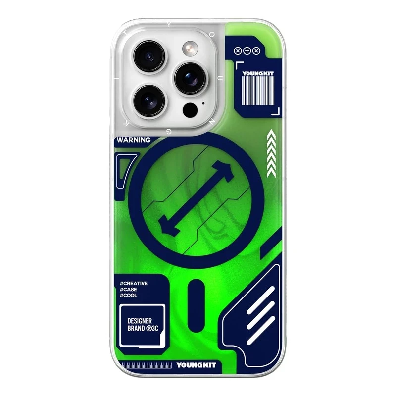 کاور گوشی اپل iPhone 16 Pro Max یانگ کیت مدل illusion Magsafe 003-آبی