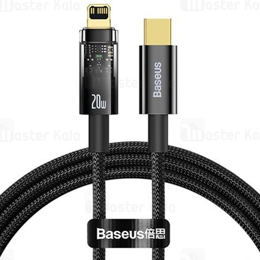 کابل لایتنینگ به Type C باسئوس مدل Explorer CATS000103 توان 20 وات 2 متر-مشکی کابل لایتنینگ به Type C باسئوس مدل Explorer CATS000103 توان 20 وات 2 متر-مشکی