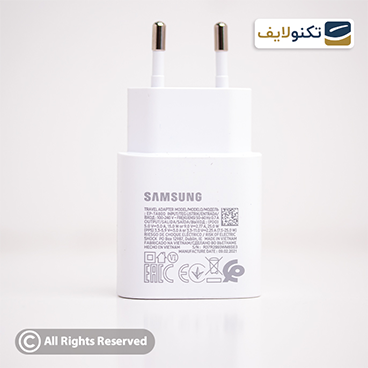 شارژر اصلی سامسونگ 25 وات 5 ولت 3 آمپر دوشاخه بدون تبدیل