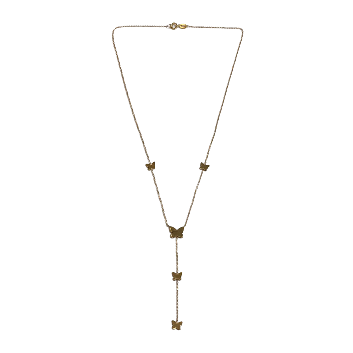 گردنبند طلا زنانه طرح پروانه کراواتی