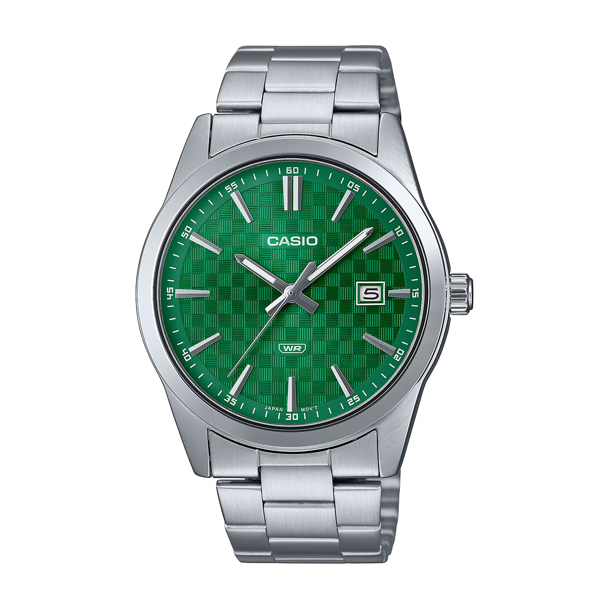 ساعت عقربه ای کاسیو مردانه مدل MTP-VD03D-3A1-بدنه نقره ای صفحه سبز ساعت عقربه ای کاسیو مردانه مدل MTP-VD03D-3A1-بدنه نقره ای صفحه سبز