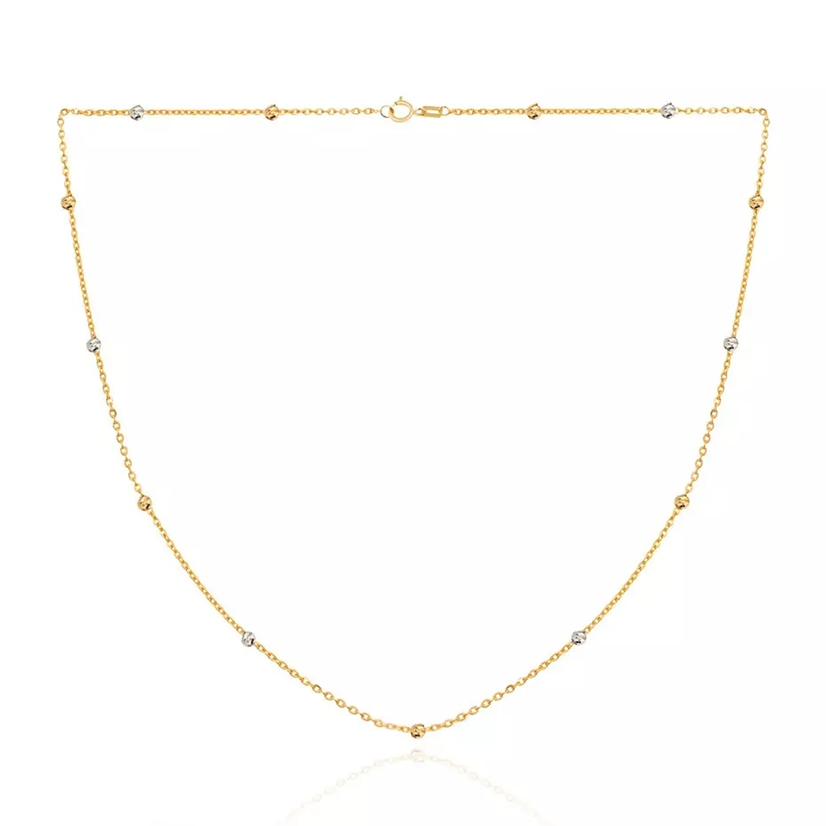 زنجیر طلا زنانه طرح البرنادو قو طلایی کد N007660-1.75 زنجیر طلا زنانه طرح البرنادو قو طلایی کد N007660-1.75