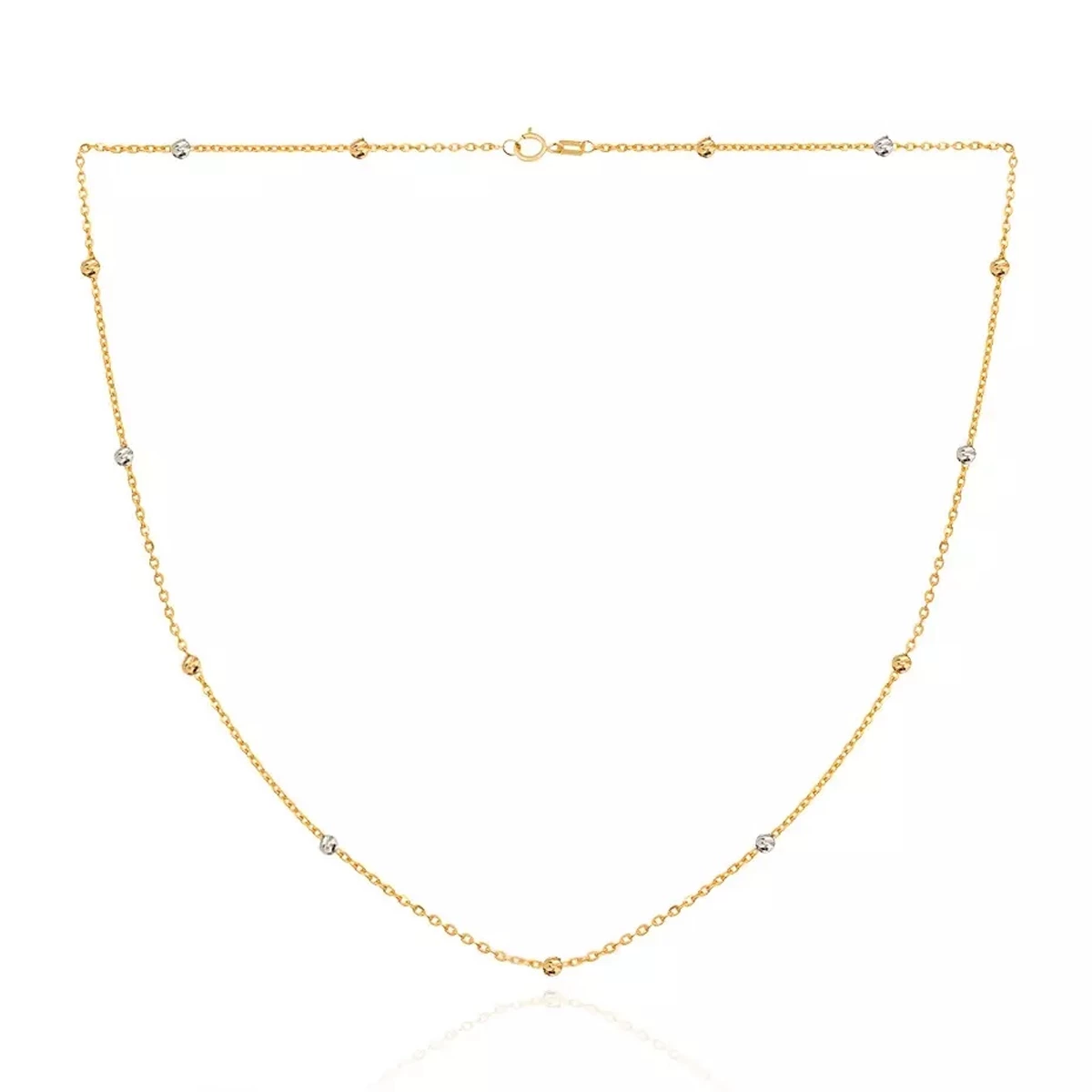 زنجیر طلا زنانه طرح البرنادو قو طلایی کد N007660-1.69