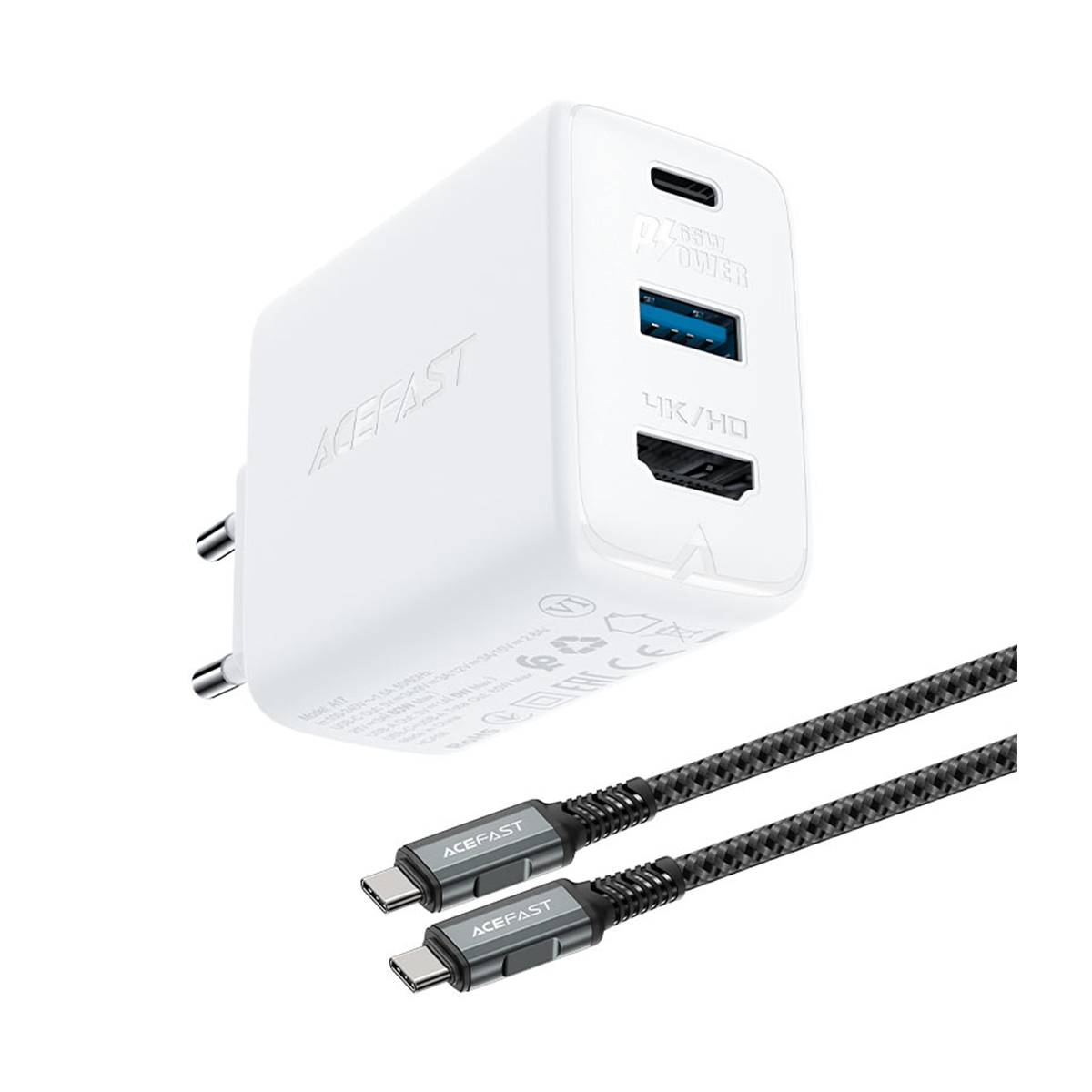 شارژر دیواری هاب دار ایس فست مدل A17 به همراه کابل دوسر تایپ سی  شارژر دیواری هاب دار ایس فست مدل A17 به همراه کابل دوسر تایپ سی