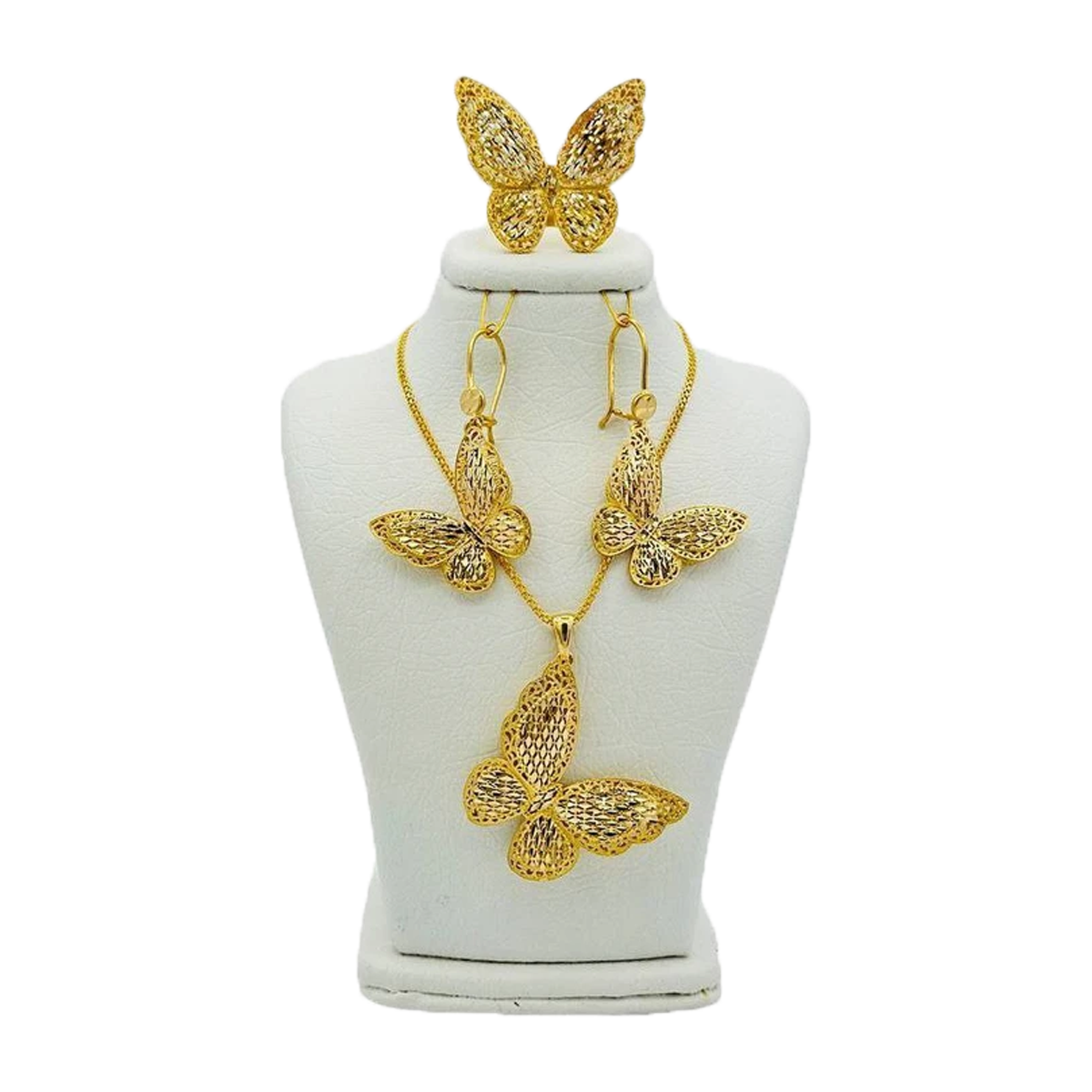 نیم ست طلای 18 عیار زنانه شریف زاده مدل پروانه-16.74 نیم ست طلای 18 عیار زنانه شریف زاده مدل پروانه-16.74