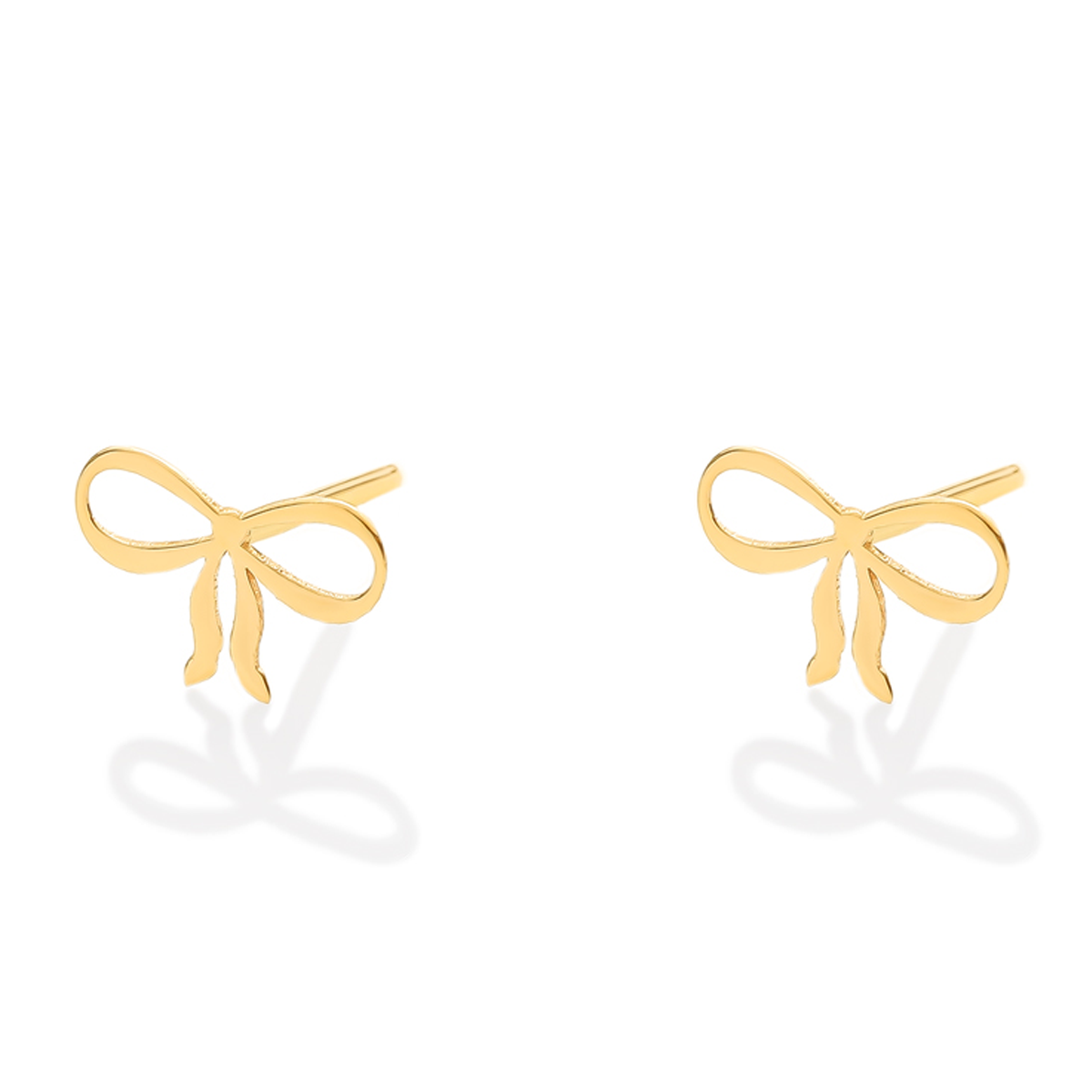 گوشواره طلا زنانه طرح پاپیون ساده قو طلایی کد E006869-0.30 گوشواره طلا زنانه طرح پاپیون ساده قو طلایی کد E006869-0.30