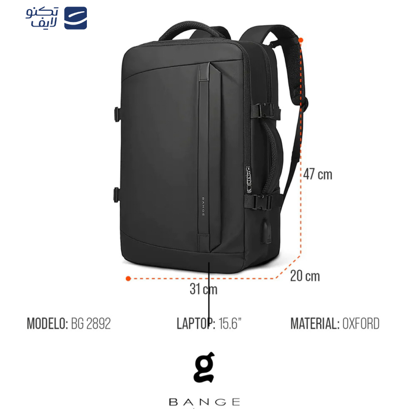 کوله پشتی لپ تاپ بنج مدل BG-2892 مناسب برای لپ تاپ تا 15.6 اینچی کوله پشتی لپ تاپ بنج مدل BG-2892 مناسب برای لپ تاپ تا 15.6 اینچی