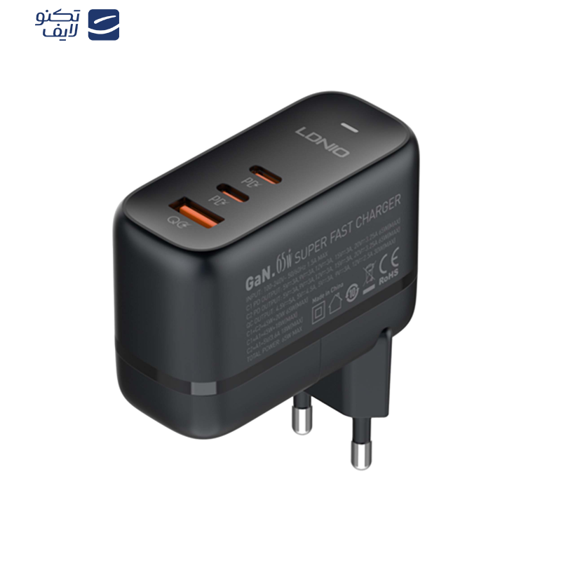 شارژر دیواری 65 وات الدینیو مدل Q366 شارژر دیواری 65 وات الدینیو مدل Q366