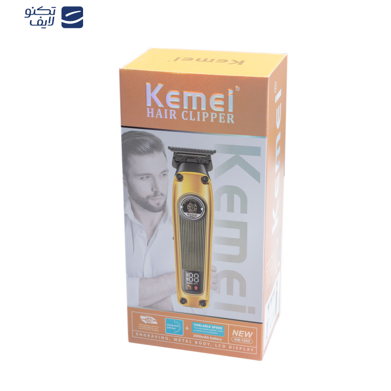 ماشین اصلاح موی سر و صورت کیمی مدل KM-1855 ماشین اصلاح موی سر و صورت کیمی مدل KM-1855