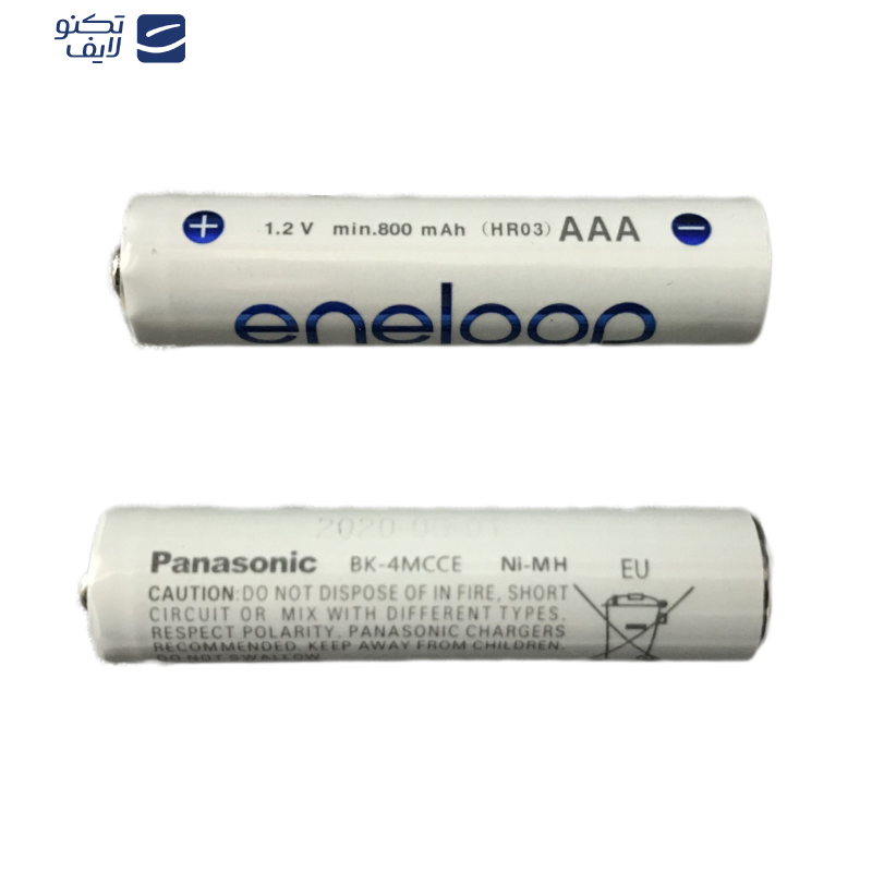  باتری نیم قلمی قابل شارژ پاناسونیک مدل eneloop/BK-4MCCE(HR03) بسته 2 عددی