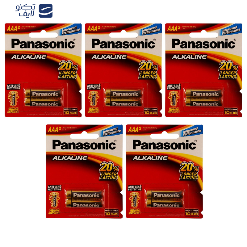 باتری نیم قلمی پاناسونیک مدل LR03T/2B بسته 10 عددی