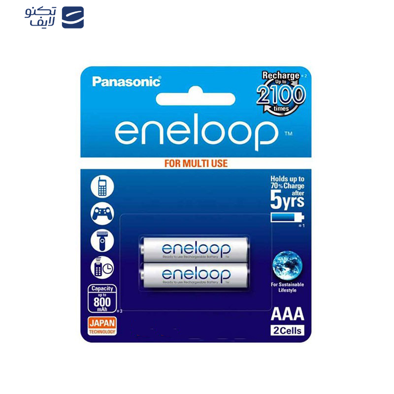 باتری نیم قلمی قابل شارژ پاناسونیک مدل eneloop HR03 بسته 2 عددی