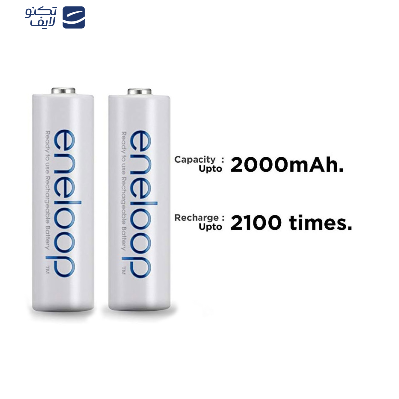 باتری قلمی قابل شارژ پاناسونیک مدل Eneloop بسته 2 عددی
