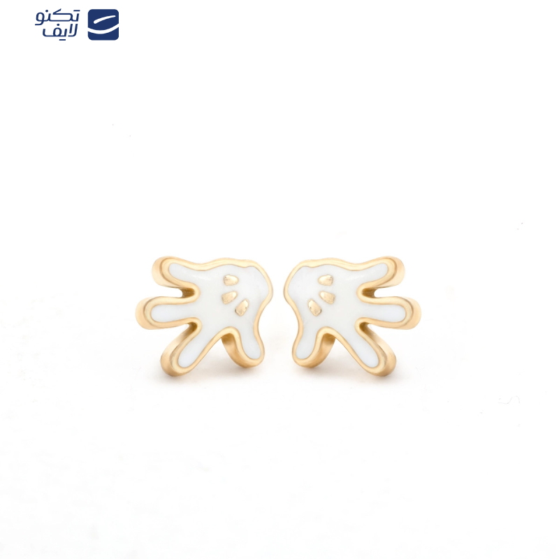 گوشواره میخی طلا 18 عیار زنانه بان گالری مدل دستکش میکی گوشواره میخی طلا 18 عیار زنانه بان گالری مدل دستکش میکی