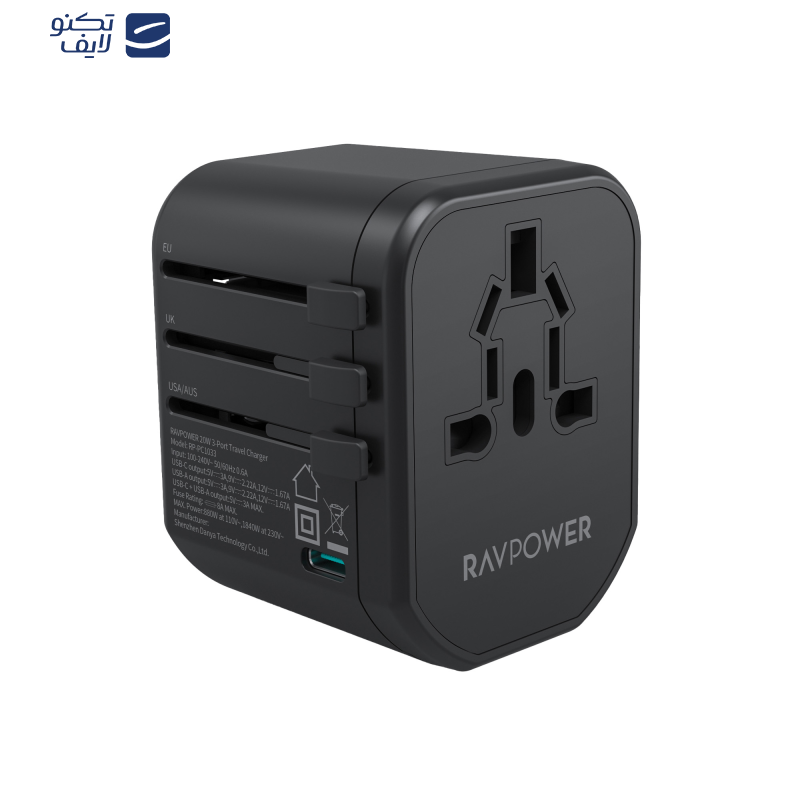 شارژر دیواری 20 وات راوپاور مدل RP-PC1033