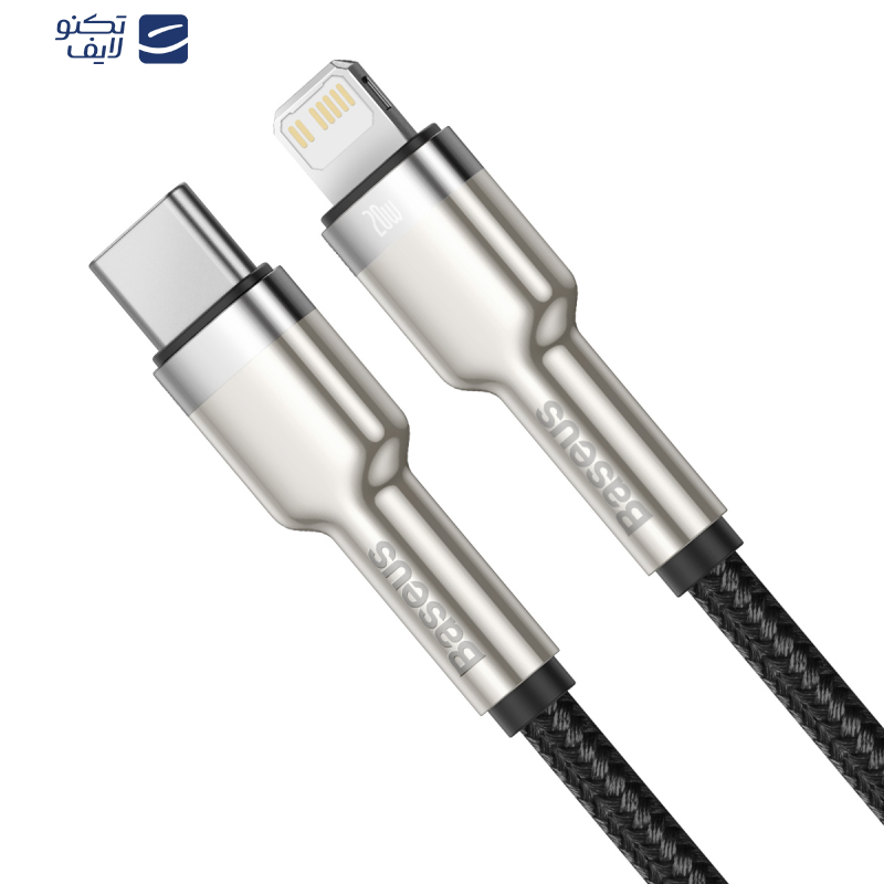 کابل تبدیل USB-C به لایتنینگ باسئوس مدل Cafule series metal data cable PD طول 2 متر کابل تبدیل USB-C به لایتنینگ باسئوس مدل Cafule series metal data cable PD طول 2 متر