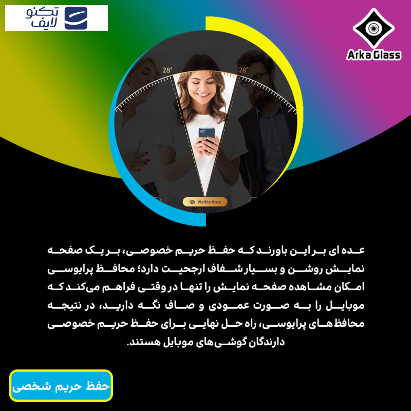 محافظ صفحه نمایش حریم شخصی آرکا گلس مدل Tough مناسب برای گوشی موبایل ناتینگ فون CMF1