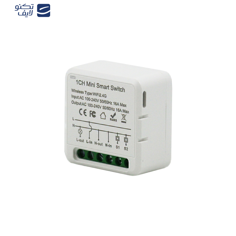 رله سوئیچ هوشمند تویا مدل تک کانال پشت کلیدی کد 01 رله سوئیچ هوشمند تویا مدل تک کانال پشت کلیدی کد 01