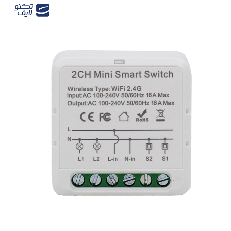 رله سوئیچ هوشمند تویا مدل رله دو کانال پشت کلیدی WiFi رله سوئیچ هوشمند تویا مدل رله دو کانال پشت کلیدی WiFi