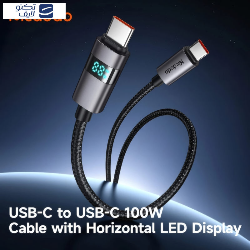 کابل تبدیل USB-C مک دودو مدل CA-561 طول 1.2 متر کابل تبدیل USB-C مک دودو مدل CA-561 طول 1.2 متر