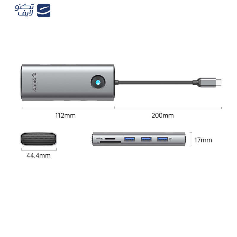 هاب هشت پورت USB-C اوریکو مدل PW11-8P هاب هشت پورت USB-C اوریکو مدل PW11-8P