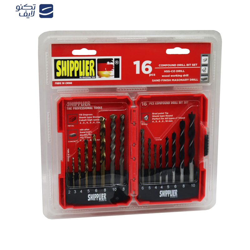 مته آهن و چوب و بتن شیپلر مدل YP-016 مجموعه 16 عددی مته آهن و چوب و بتن شیپلر مدل YP-016 مجموعه 16 عددی